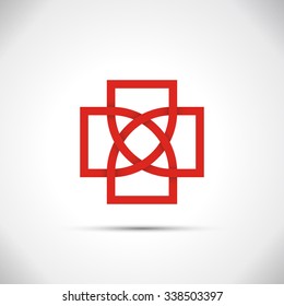 Red cross icon logo template