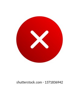 Red cross icon.Close icon.Wrong icon.
