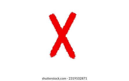 marca de cruce roja, marca de verificación roja 2D