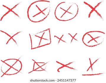 Red Cross Mark Brush, Red X mark, X Sign Hand Drawn Icon