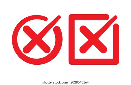 Red cross mark design. Icon vector with white background.