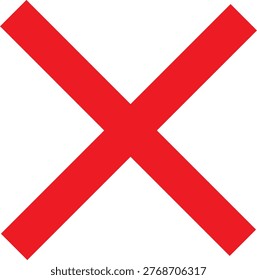 Red cross mark icon for error or wrong.