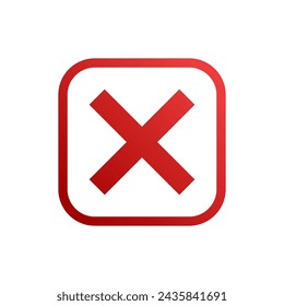 Red cross mark icon. Red cross mark isolated on white background. Vector illustration