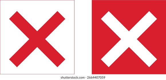 Icono de marca de cruz roja en variaciones de diseño cuadrado