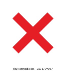 Red cross mark icon with a wrong sign