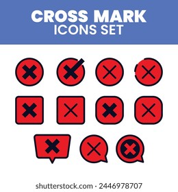 Red Cross Mark Icons Set Illustration Wrong Cross Mark Vector Sets Cross