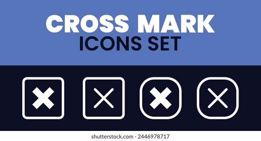 Red Cross Mark Icons Set Illustration Wrong Cross Mark Vector Sets Cross
