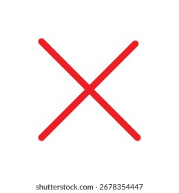 elemento de linha de marca cruzada vermelha