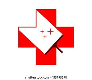 red cross medical medicare pharmacy clinic cleaners wiper image vector icon