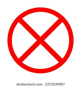 Red cross prohibition sign template, ready to create prohibition warning labels