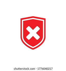 red cross shield modern flat vector