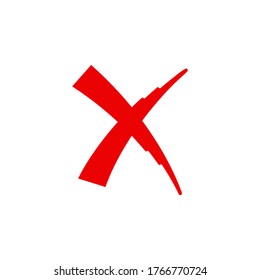 Diseño vectorial de signo de la Cruz Roja. símbolo de rechazo.
