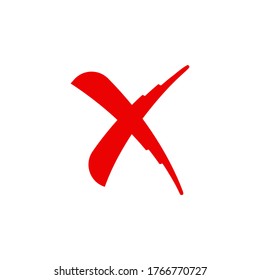 Diseño vectorial de signo de la Cruz Roja. símbolo de rechazo.