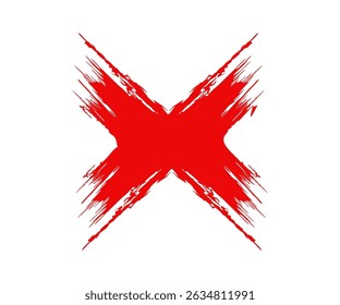 Red cross sign. Wrong mark red grunge X vector design and illustration.

