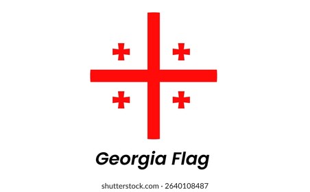 Red Cross of St. George: Georgian National Symbol on White Background