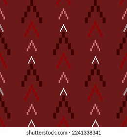 Red Cross stitch colorful geometric traditional ethnic pattern Ikat seamless pattern abstract design for fabric print cloth dress carpet curtains and sarong Aztec African Indian Indonesian 