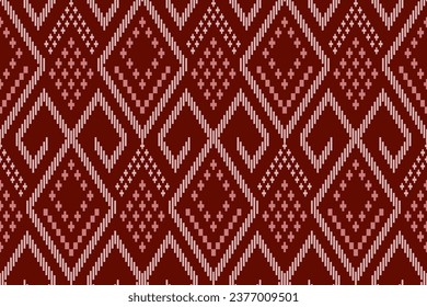 Red Cross stitch colorful geometric traditional ethnic pattern Ikat seamless pattern abstract design for fabric print cloth dress carpet curtains and sarong Aztec African Indian Indonesian