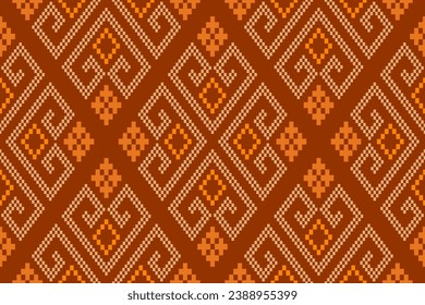 Red Cross stitch colorful geometric traditional ethnic pattern Ikat seamless pattern abstract design for fabric print cloth dress carpet curtains and sarong Aztec African Indian Indonesian