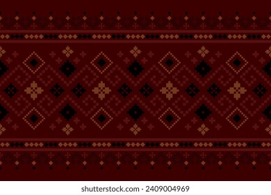 Patrón étnico tradicional geométrico colorido de la Cruz Roja Ikat diseño abstracto sin fisuras para tela de impresión cortinas de moqueta de vestir y sarong Azteca Indio Indonesio Africano