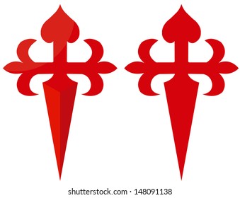 Red Cross Symbol of  "Camino de Santiago" ,Spain. 