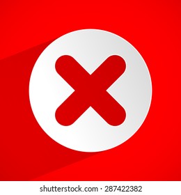 Red Cross Vector. Delete, Remove, Quit Icon.