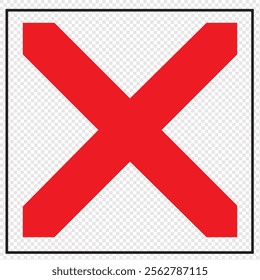 red cross vector icon x. The red sign is wrong. Yes singing. There is no wrong symbol.