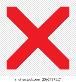 red cross vector icon x. The red sign is wrong. Yes singing. There is no wrong symbol.