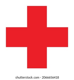 red cross vector white background