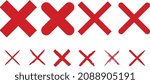 red cross x icon. no wrong symbol. delete sign. graphic vector design element set