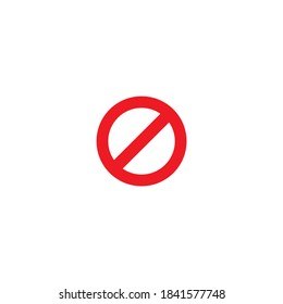 red crossed circle. prohibited button. Caution icon. Flat vector icon isolated on white. Forbidden stamp watermark. 