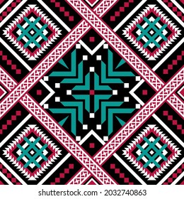 Red crossed line pattern on black background , crossed square seamless abstract vector pattern