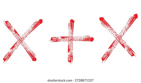 Red crosses and plus signs on Vector
