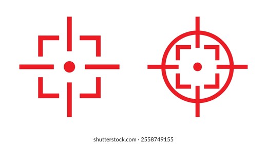 Red Crosshair Icon vector set. red gun target icon vector set. 