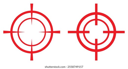 Red Crosshair Icon vector set. red gun target icon vector set. 