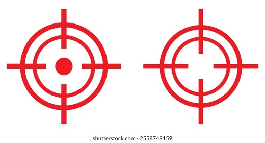 Red Crosshair Icon vector set. red gun target icon vector set. 