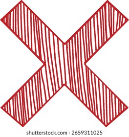 Red Crosshatch Pattern - Abstract Geometric Design. X symbol. vector