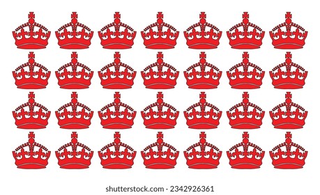 A red crown background isolated on white