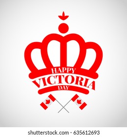 Red crown with flag Canada for celebrate the Victoria day