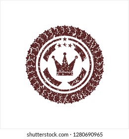 Red crown icon inside rubber seal