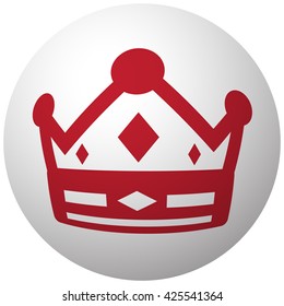 Red Crown icon on white ball