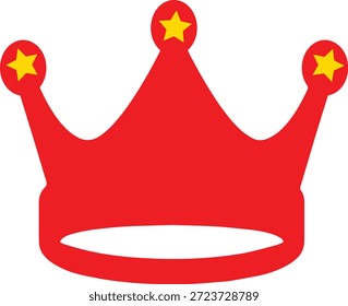 Rote Krone, Vektorgrafik einzeln auf weißem Hintergrund. Königliches Symbol, das Macht, Luxus, Führung, Erfolg und Autorität repräsentiert. Perfekt für Logos, Branding, Auszeichnungen, Abzeichen und Design 