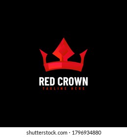 Red crown logo design template for business company, corporate and brand