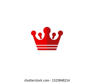 Red crown logo vector icon 