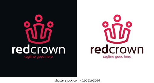Red Crown Logotype. Luxury Vector Logotype