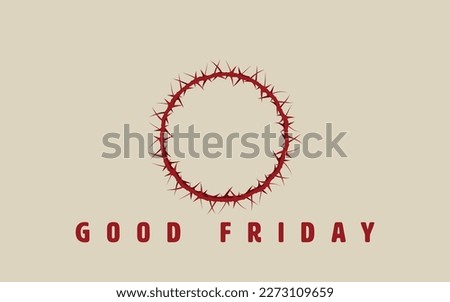 Red crown of thorns symbolizing the suffering and crucifixion of Jesus Christ, on off-white background with Good Friday
