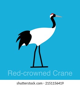 Red Crowned Crane bird series