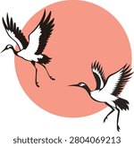 The red crowned crane design 
