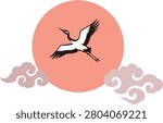 The red crowned crane design 
