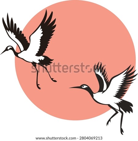 The red crowned crane design 