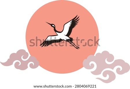The red crowned crane design 